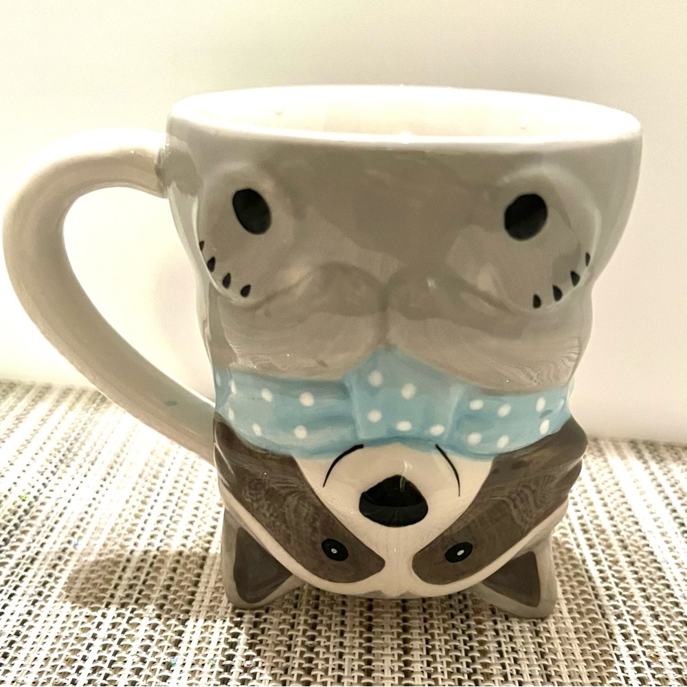 TOGNANA Upside Down MUG•Coffee•Tea Hot Chocolate Racoon•Kirkland’s. Never used.